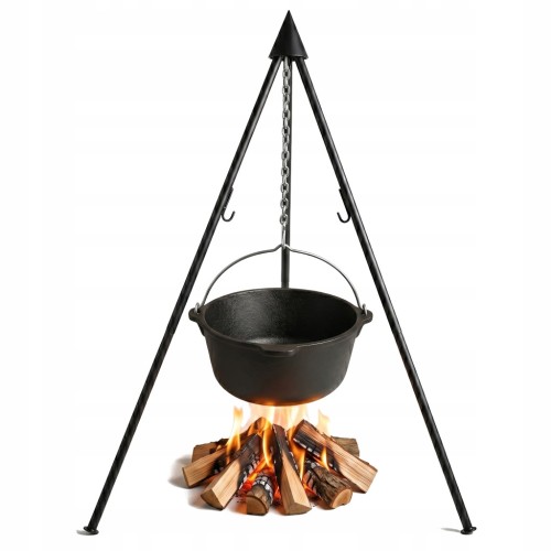 Statyw trójnóg na grill ognisko z kociołkiem węgierskim 4,5L wiszący ZESTAW