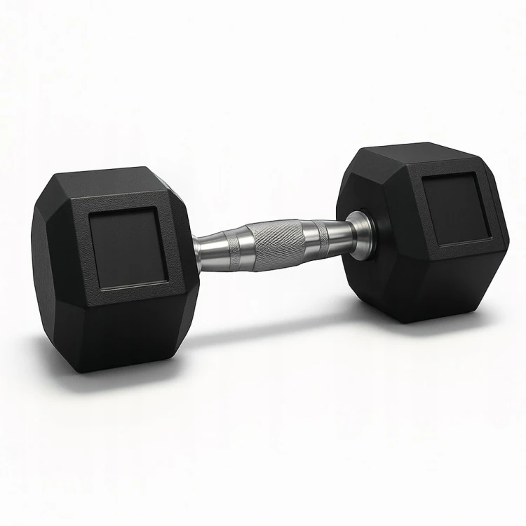 Hantla hantle hex żeliwny do ćwiczeń gumowany żeliwo 2x22,5kg powlekane