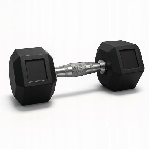 Hantla hantle hex żeliwny do ćwiczeń gumowany żeliwo 2x27,5kg powlekane