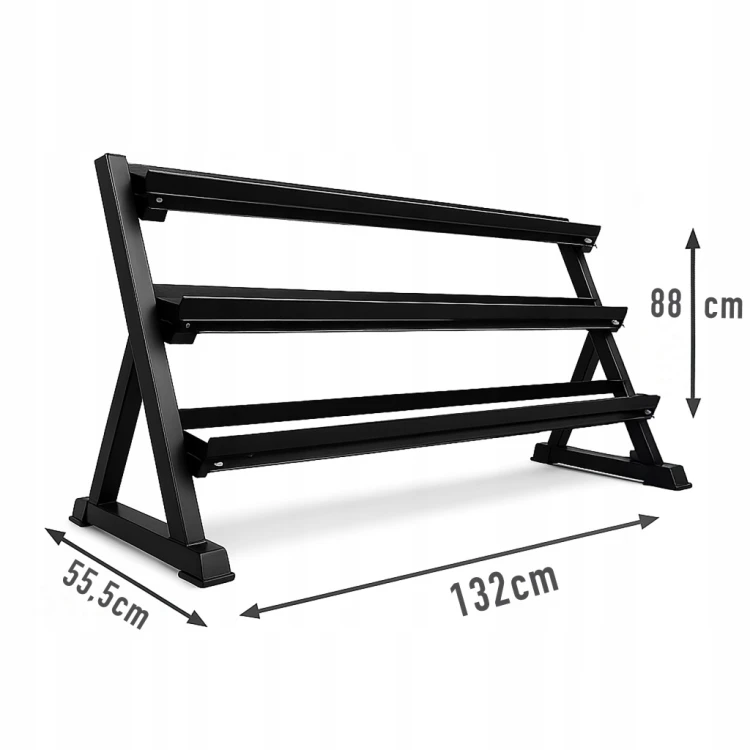 ZESTAW TRENINGOWY OBCIĄŻEŃ HANTLE HEX 585KG STOJAK NA OBCIĄŻENIA 5-50KG