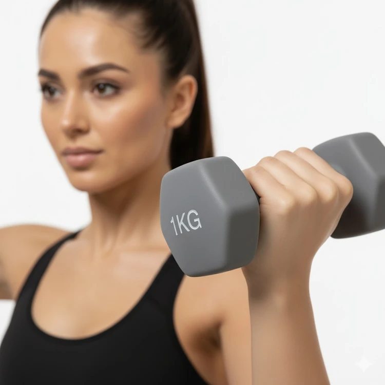 ŻELIWNY HANTEL NEOPRENOWY HANTELKI DO ĆWICZEŃ MIĘŚNI TRENINGU CIĘŻARKI 1KG