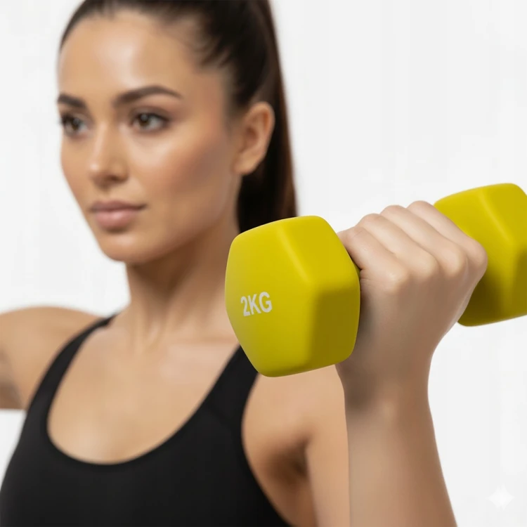 ŻELIWNY HANTEL NEOPRENOWY HANTELKI DO ĆWICZEŃ MIĘŚNI TRENING CIĘŻARKI 1x2KG