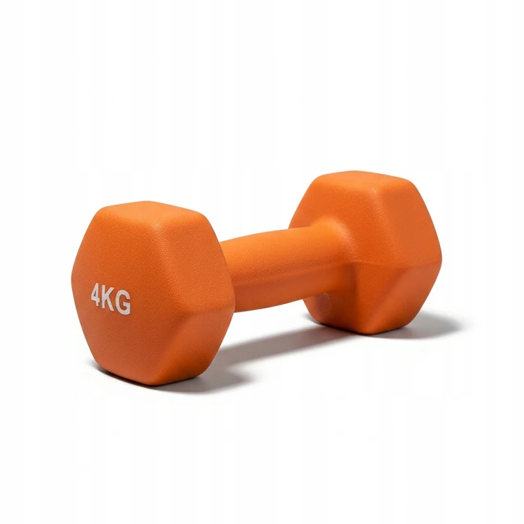ŻELIWNY HANTEL NEOPRENOWY HANTELKI DO ĆWICZEŃ MIĘŚNI TRENING CIĘŻARKI 2x4KG