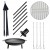 Grill ogrodowy Palenisko ogrodowe ruszt 60 cm wiszący trójnóg duży