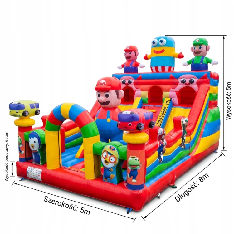 DMUCHANIEC SUPER MARIO ZJEŻDZALNIA PLAC ZABAW DMUCHANY ZAMEK SKAKANIEC XXL