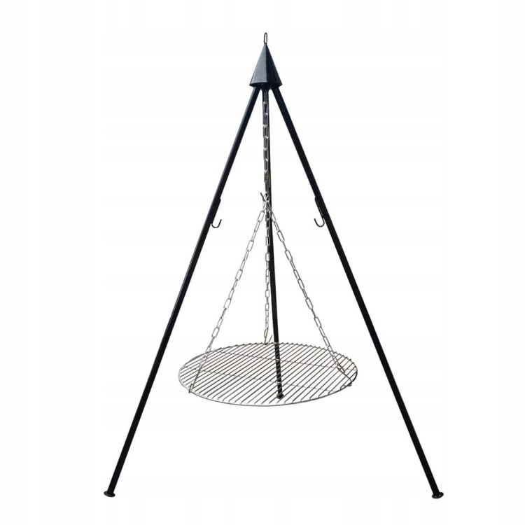 Grill ogrodowy trójnóg ruszt 60 cm wiszący 120cm duży ognisko