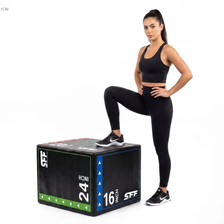 Skrzynia plyometryczna do skoków jumpbox 3 stopniowa 3 wysokości wytrzymała