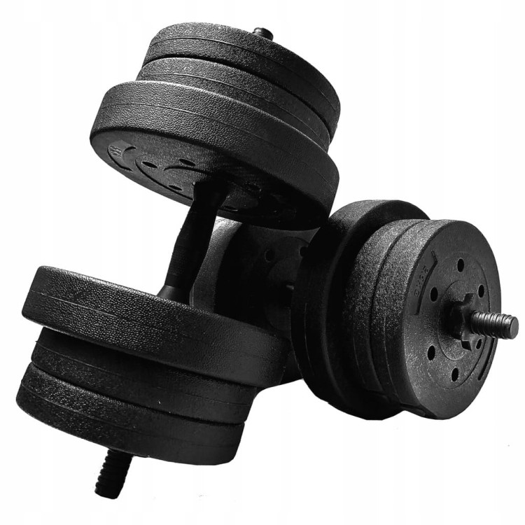 Hantle regulowane 2x20 kg bitumiczne zestaw 40kg gryfy obciążenia zaciski