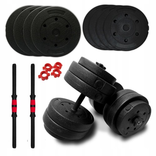 Hantle regulowane 2x25 kg bitumiczne zestaw 50 kg gryfy obciążenia talerze