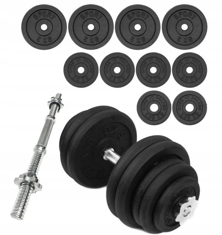 HANTLA ŻELIWNA 1x35kg hantel 35kg gryf obciążenie