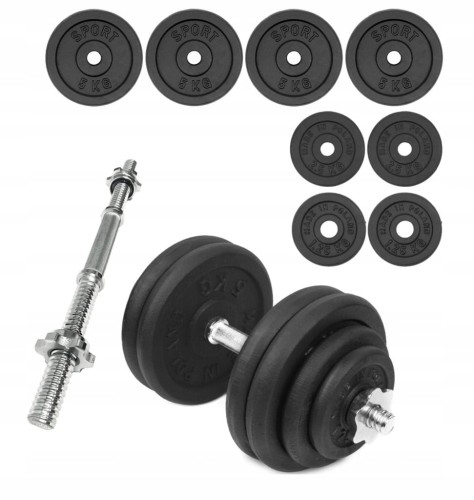 HANTLA ŻELIWNA 1x30kg hantel 30 kg gryf obciążenie