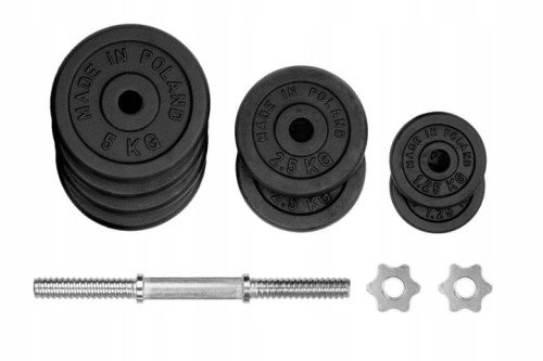HANTLA ŻELIWNA 1x30kg hantel 30 kg gryf obciążenie