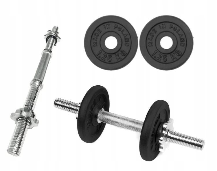 HANTLA ŻELIWNA 1x5kg hantel 5kg gryf obciążenie