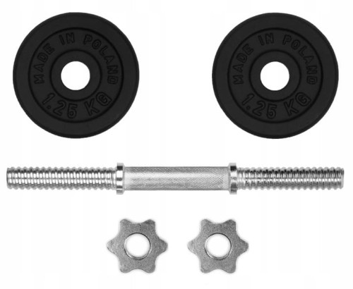 HANTLA ŻELIWNA 1x5kg hantel 5kg gryf obciążenie