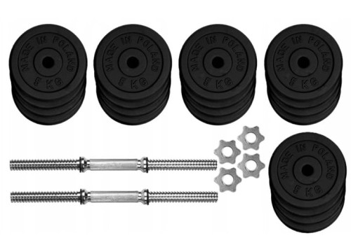 HANTLE ŻELIWNE 2x50kg gryf Talerze zestaw 100kg