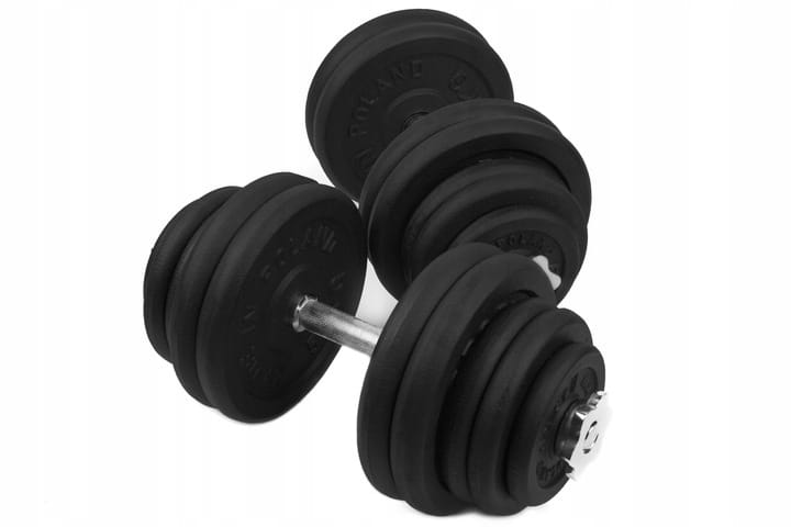 HANTLE ŻELIWNE 2x35 kg gryf Talerze zestaw 70kg