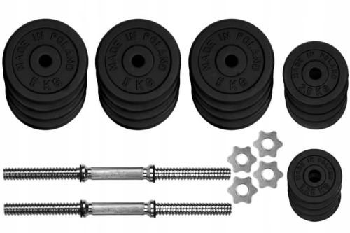 HANTLE ŻELIWNE 2x40 kg gryf Talerze zestaw 80kg