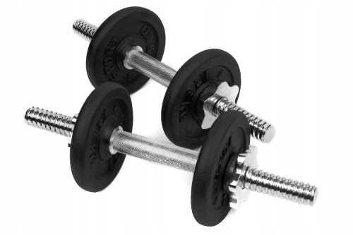 HANTLE ŻELIWNE 2x5kg gryf Talerze zestaw 10kg