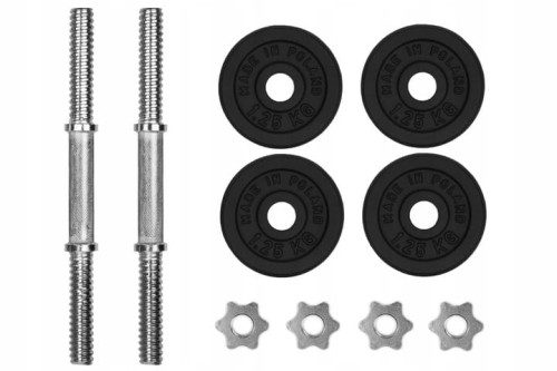 HANTLE ŻELIWNE 2x5kg gryf Talerze zestaw 10kg