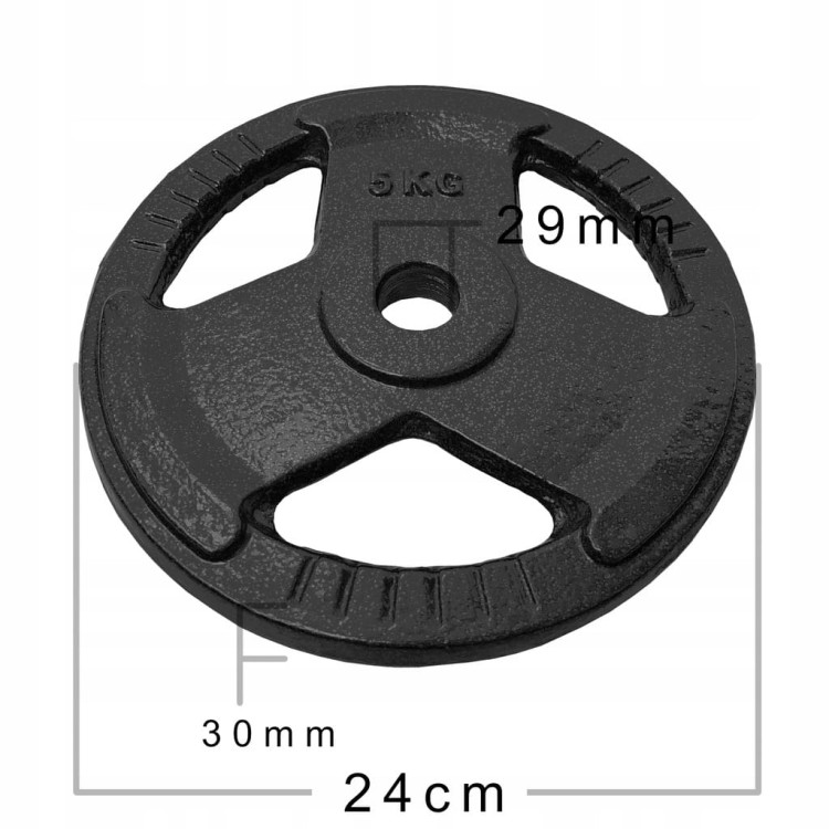 HANTLE ŻELIWNE 2x50 kg gryf Talerze zestaw regulowane do ćwiczeń tri grip
