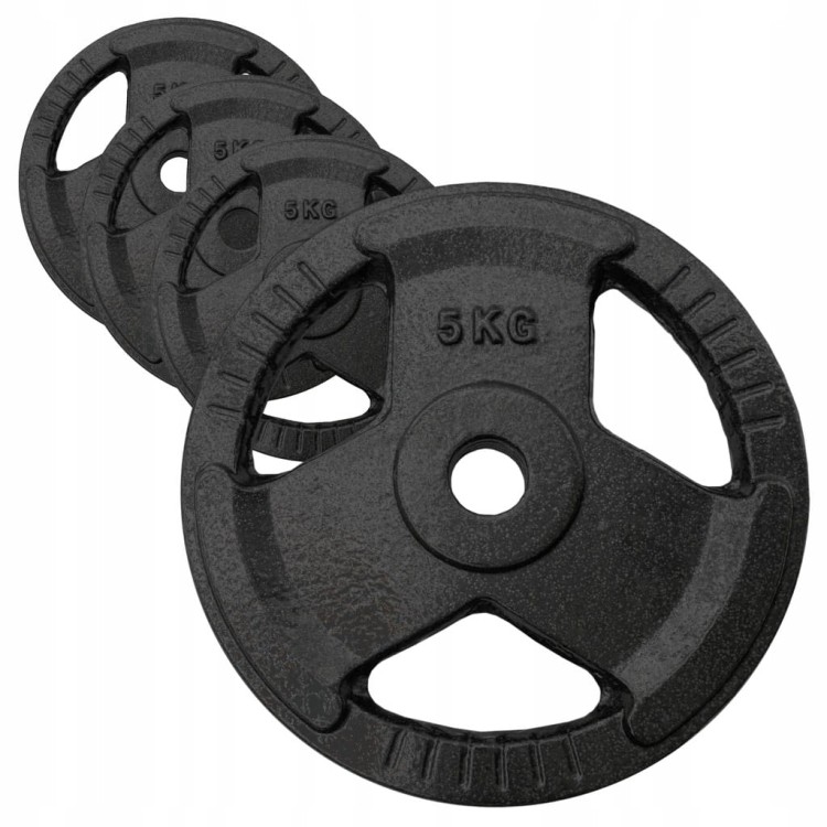 HANTLE ŻELIWNE 2x50 kg gryf Talerze zestaw regulowane do ćwiczeń tri grip
