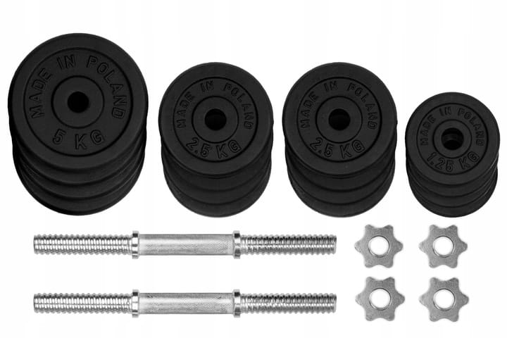 HANTLE ŻELIWNE 2x25kg gryf Talerze zestaw 50kg