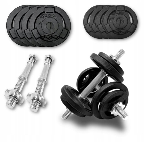 HANTLE ŻELIWNE 2x10kg gryf kierownica zestaw 20kg