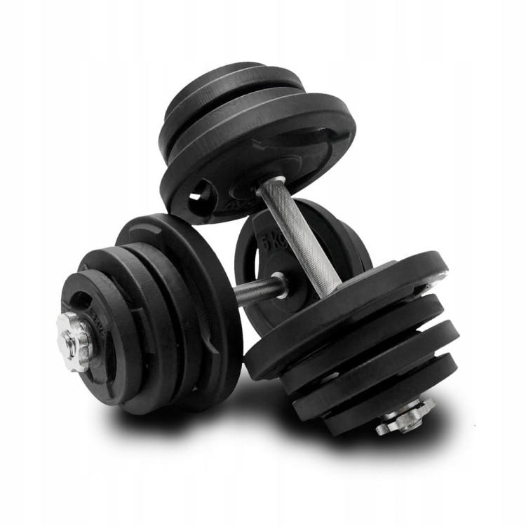 HANTLE ŻELIWNE 2x25kg gryf kierownica zestaw 50kg