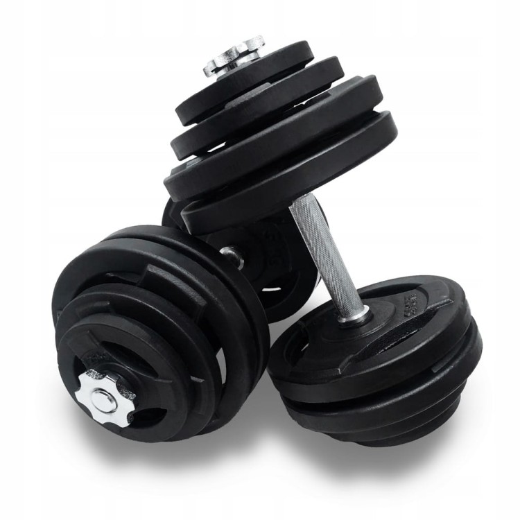 HANTLE ŻELIWNE 2x30kg gryf kierownica zestaw 60kg