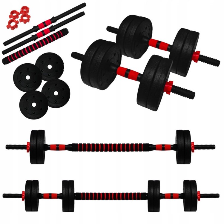 Hantle regulowane 2x5 kg zestaw 10kg z łącznikiem gryfy talerze obciążenia