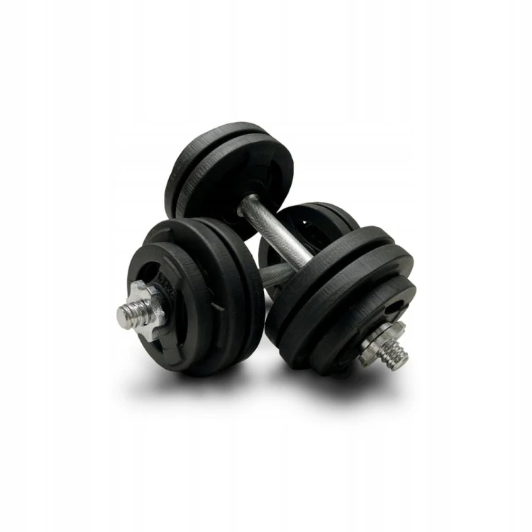 HANTLE ŻELIWNE 2x15kg łącznik gryf łamany kierownica zestaw 30kg tri-grip