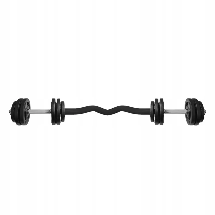 HANTLE ŻELIWNE 2x15kg łącznik gryf łamany kierownica zestaw 30kg tri-grip